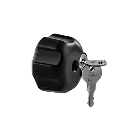 Key Locking Knob, Black, 1-inch Ball, 1 Piece