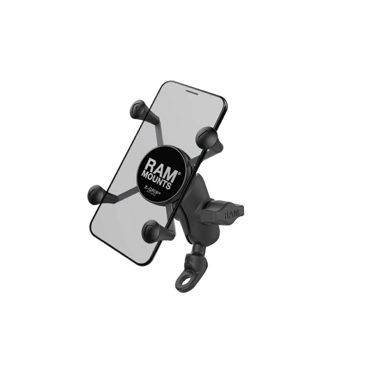 X-Grip (S) & 9mm Hole Mirror Frame Base Set (Short Arm) Black 1-inch Ball 1 pc.