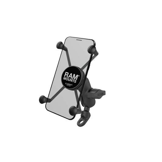 X-Grip (M) & 9mm Hole Mirror Frame Base Set (Short Arm) Black 1-inch Ball 1 pc.