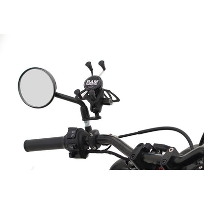 X-Grip (S) & 11mm Hole Mirror Frame Base Set (Short Arm) Black 1-inch Ball 1 pc