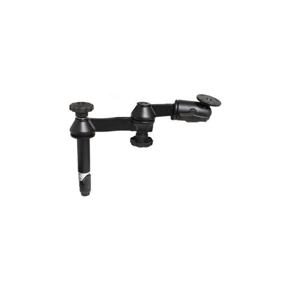 AMPS Round Plate & 101mm Telescope Pole (Double Pivot / Swing Arm) Upper Side Black 1.5 inch ball 1 piece