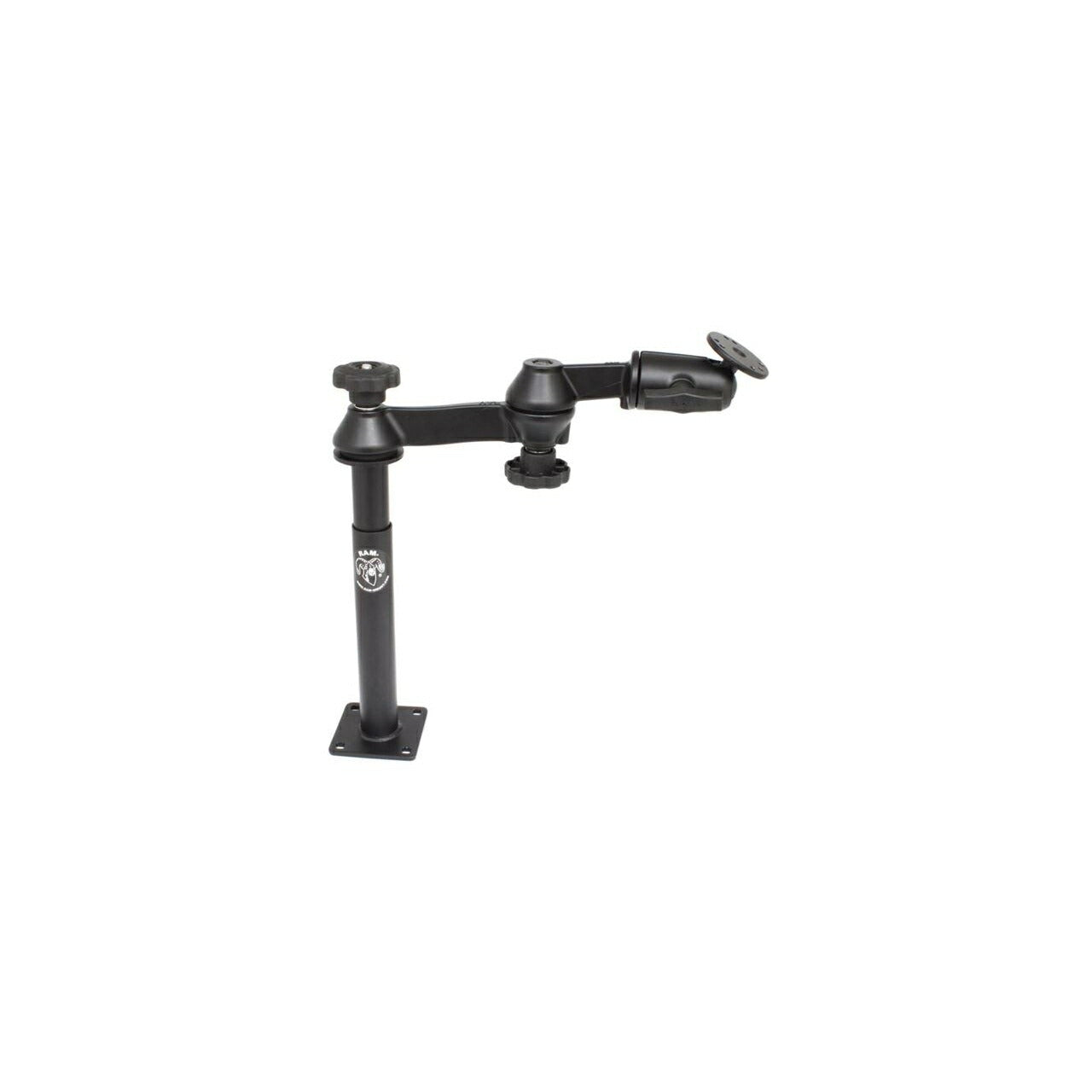 AMPS Round Plate & 203+228mm Tele-Pole Set (Double Pivot/Swing Arm) Black 1.5-inch Ball 1 pc.