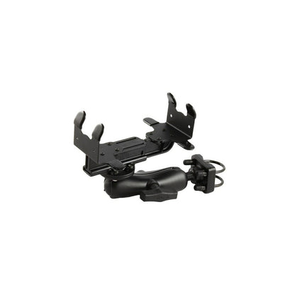 Mobile Printer Holder (S) & Double U-Bolt Clamp Base Set (Standard Arm) for φ31.75-38.1mm, Black, 1.5-inch Ball, 1 piece