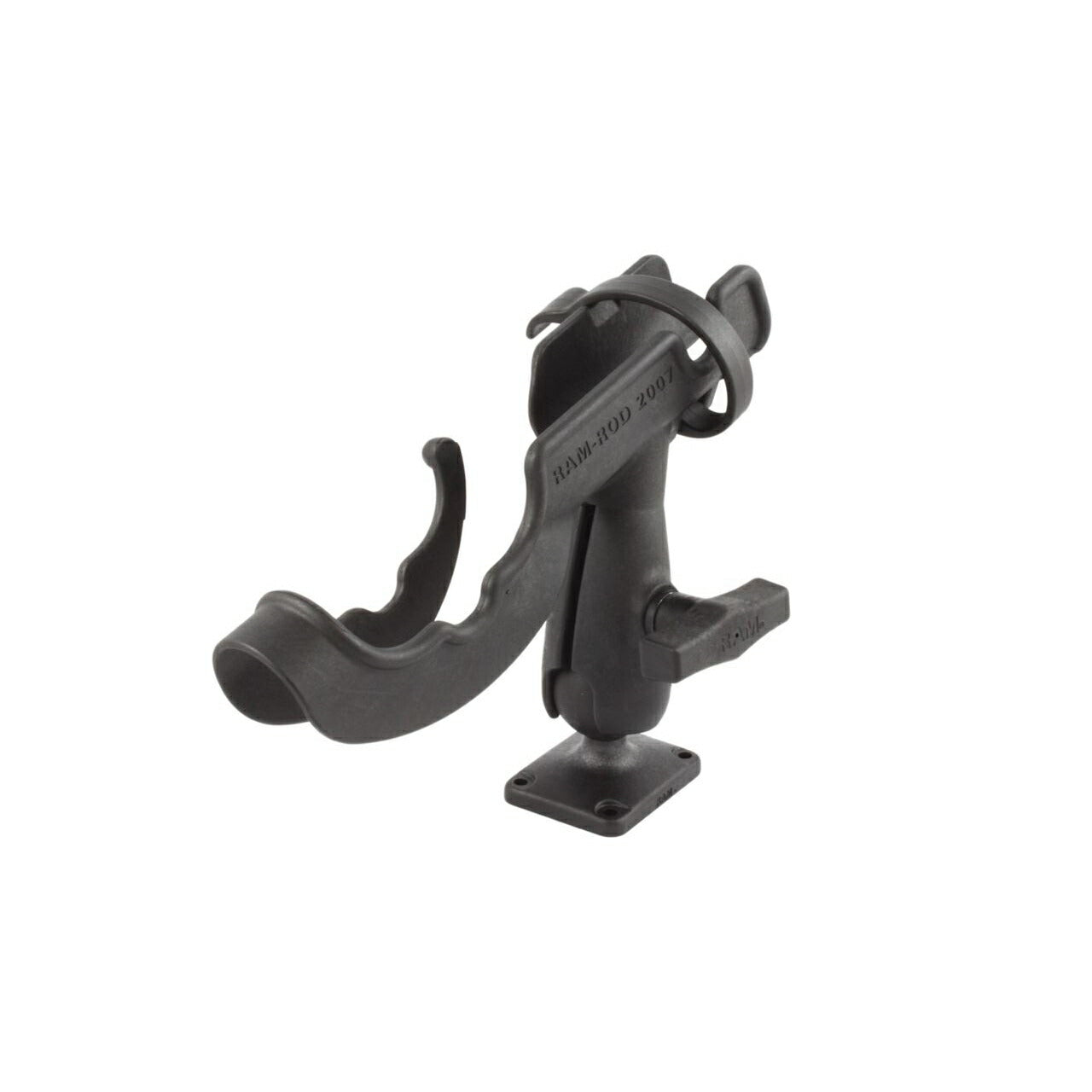 Rod Holder (Rod.) & Rectangular Base Set, 4-hole P1.5 x 2 inch, Black, 1 pc.