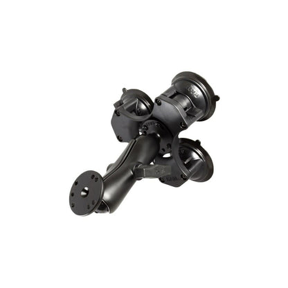 AMPSラウンドベース＆トリプルサクションベース(標準アーム) ブラック 1.5インチボール 1個入り