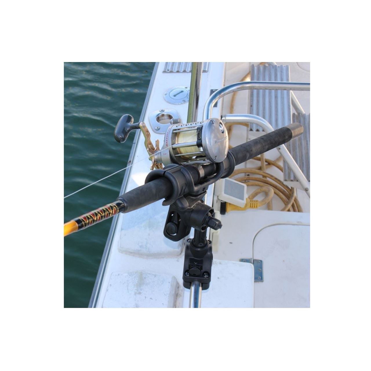 Rod Holder (Light-Speed) & Rail Clamp Set, Compatible with φ19.05-25.4mm, Black, 1 pc.