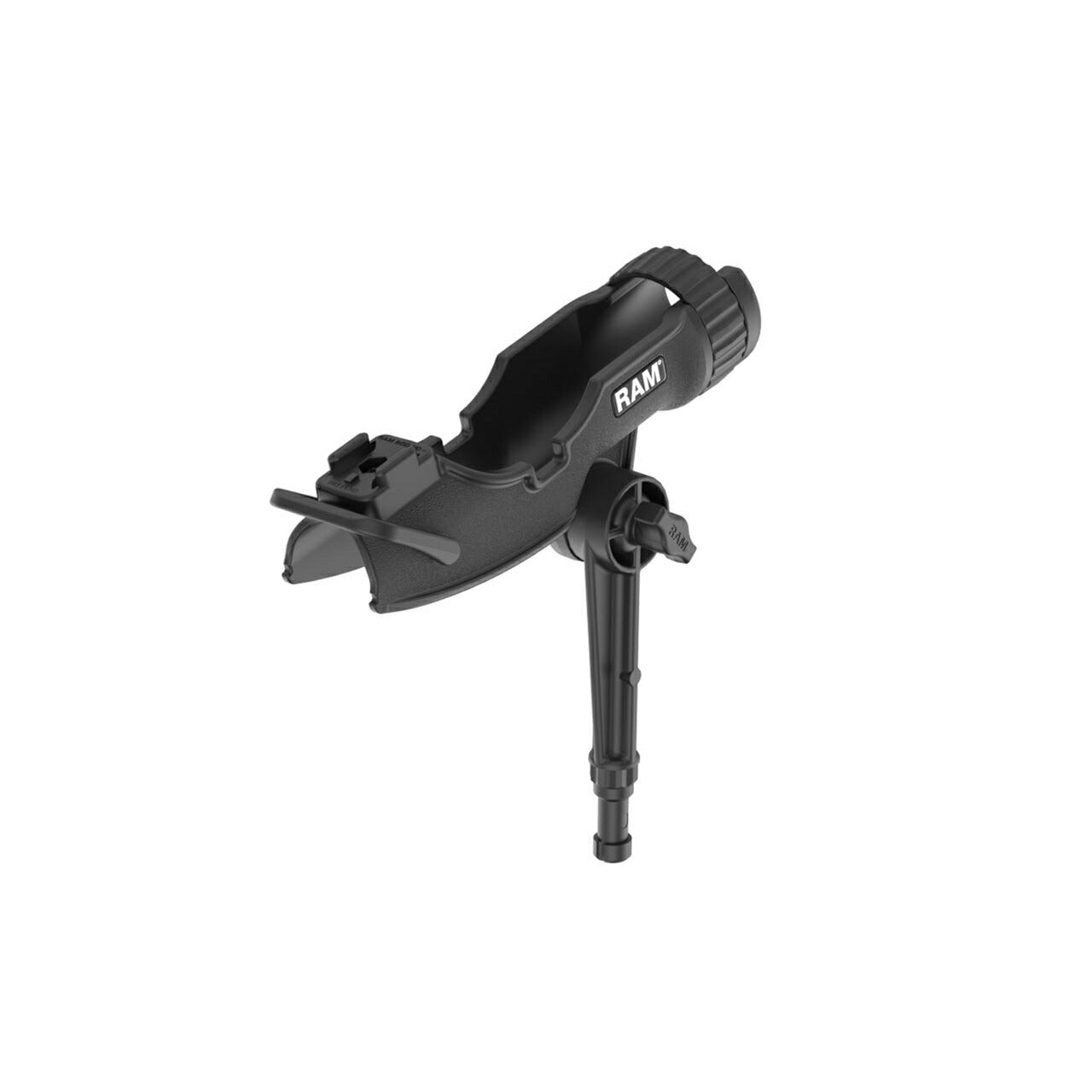 Rod Holder (Rod HD.) & Spline Post Base Set, Post Length 15.2cm, Black, 1 pc.