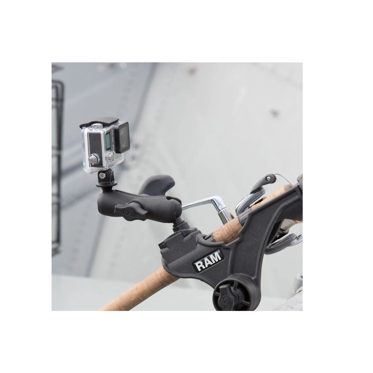 Rod Holder (Rod Jr.) & Ratchet Arm Set, Black, 1.5-inch Ball, 1 Piece
