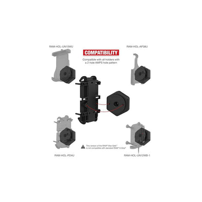 Vibration Isolation Adapter, Ball-Free, Vibe-Safe, Black, 1 pc.