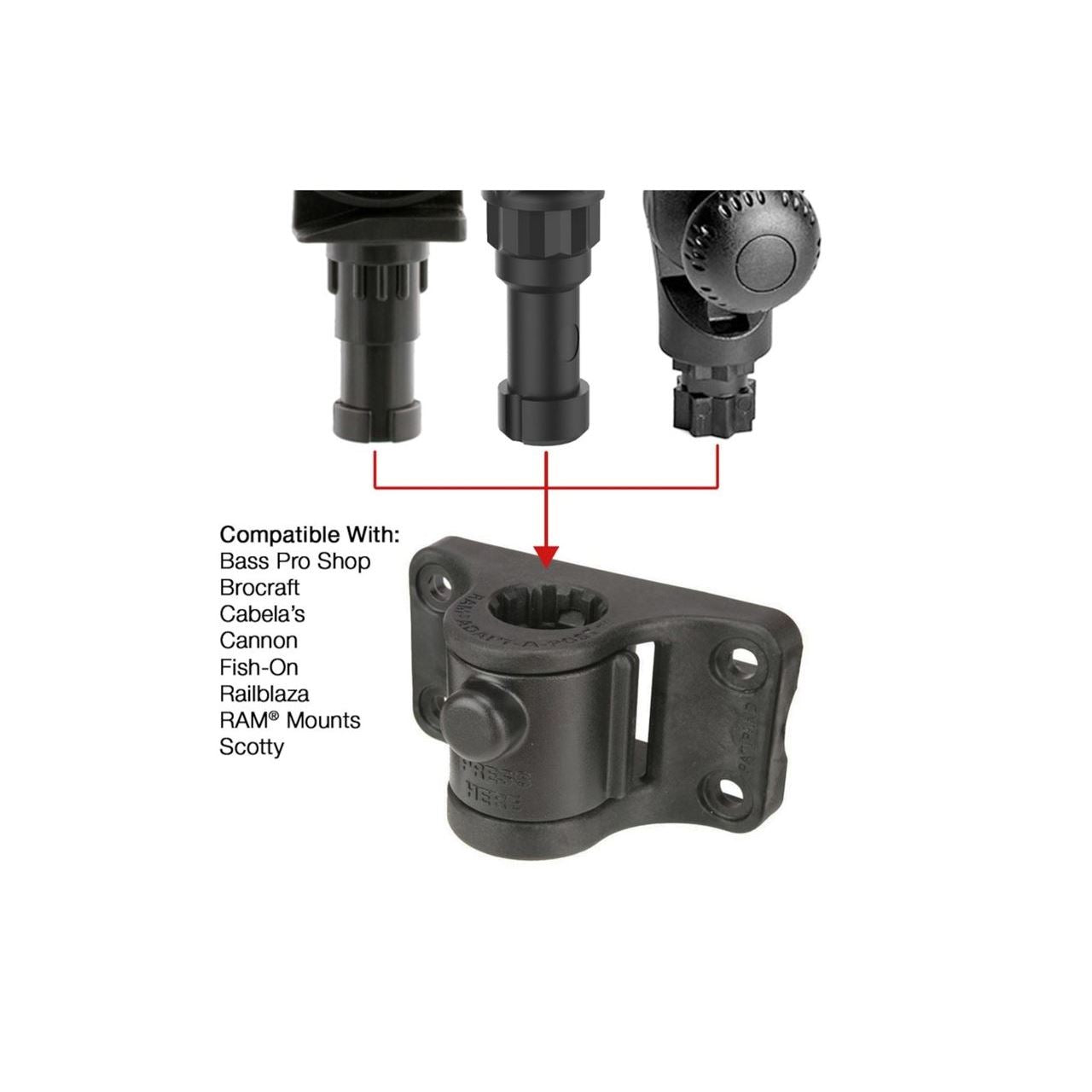 スプラインポスト(壁面用) リリースボタン付 4穴P1.3X3.19inch ブラック 1個入り