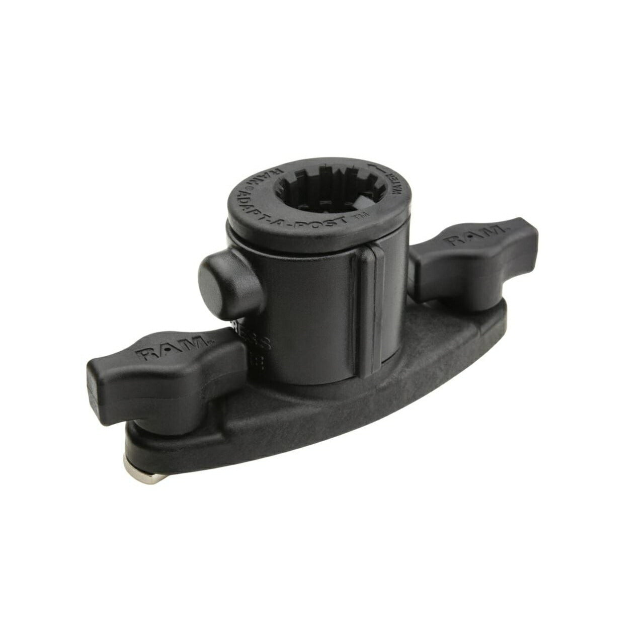 スプラインポスト(トラックレール用) リリースボタン付 ダブルTボルト ブラック 1個入り