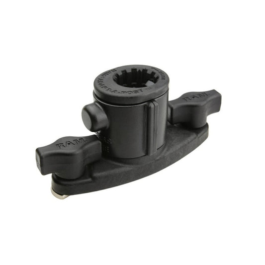 スプラインポスト(トラックレール用) リリースボタン付 ダブルTボルト ブラック 1個入り