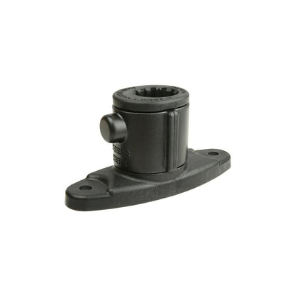 Spline Post (with 2-hole drill-down base) Black, 1 pc.