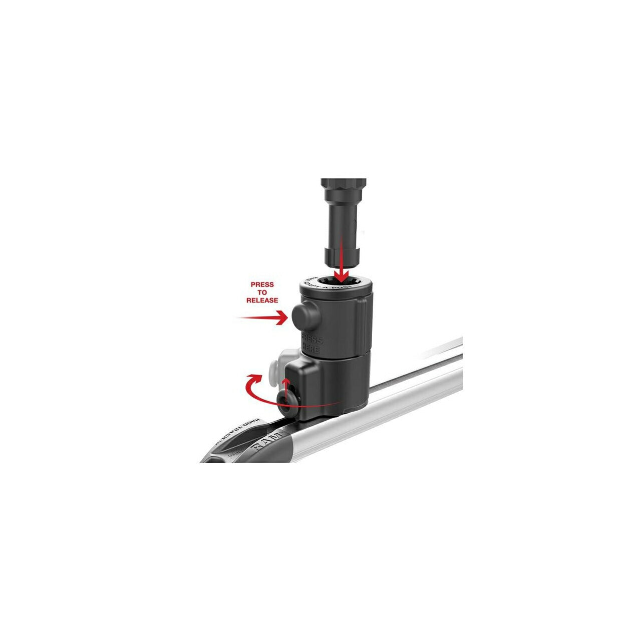 Spline Post (Track Base) with Quick Release, Black, 1 pc.