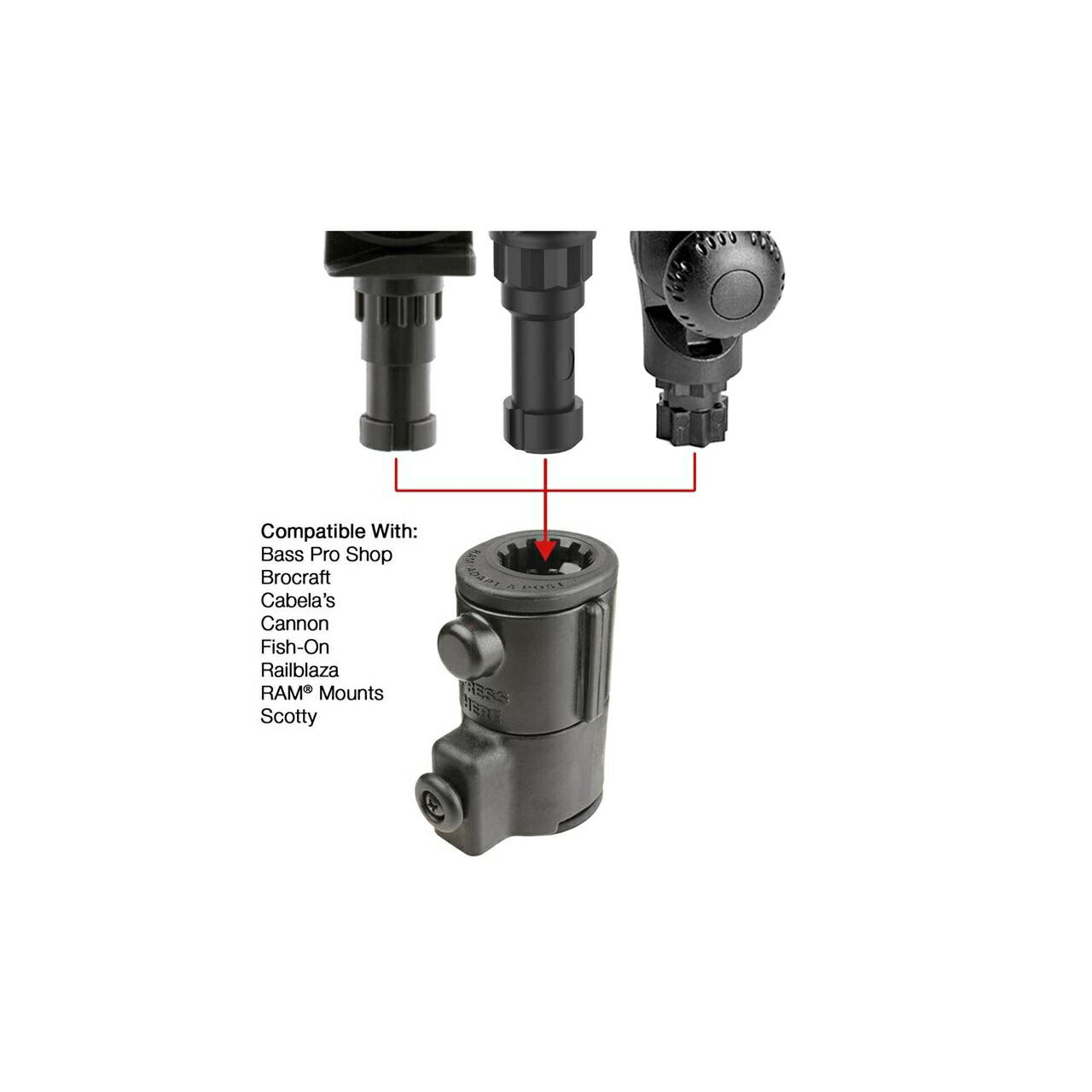 Spline Post (Track Base) with Quick Release, Black, 1 pc.