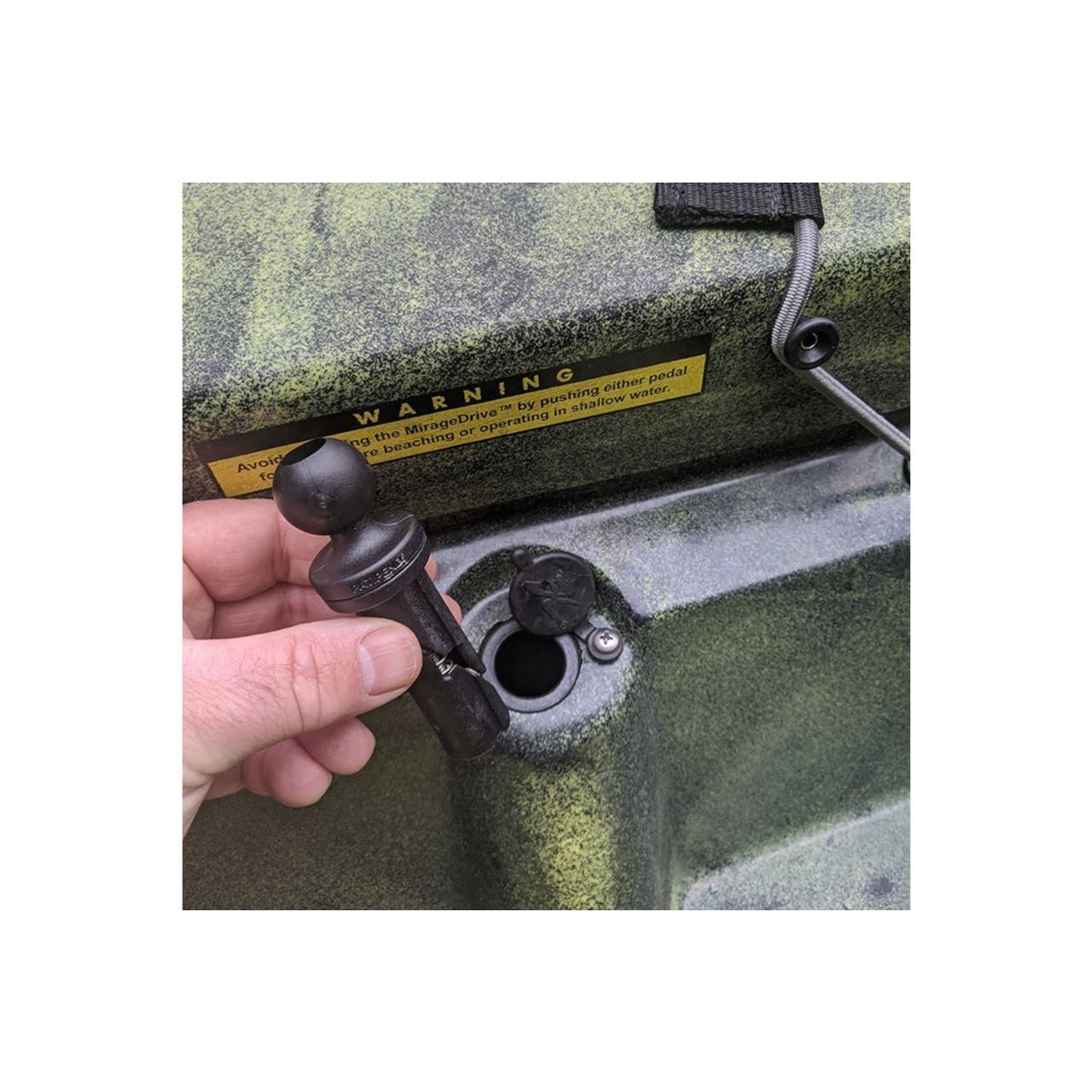 Tube Wedge Base, Compatible with inner diameters φ22.2-25.4mm, Black, 1-inch Ball, 1 piece