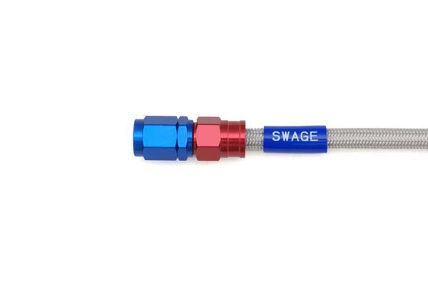 GSX250R Mesh Brake Hose, Rear, Red & Blue/Clear Hose SAR545