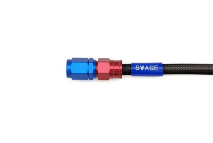 VF750F Mesh Brake Hose, Rear, Red&Blue/Black Hose SARB014