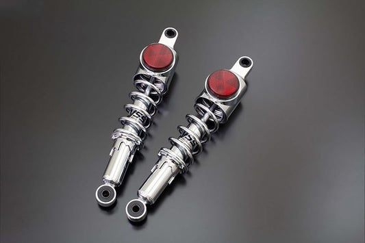 Rear Shocks Z750-1000 Chrome x Chrome Black Rim/Red Reflector 2-piece set