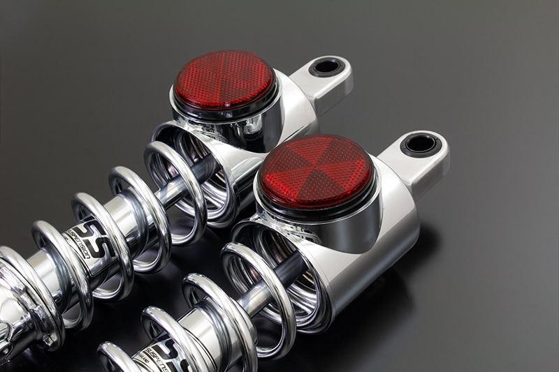 PMC 119-5110104BR リアサスペンション Z750-1000 クローム × クローム 黒リム/赤リフレクター 2本セット バイクパーツ 足回り サスペンション