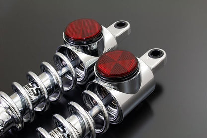 PMC 119-5110104BR リアサスペンション Z750-1000 クローム × クローム 黒リム/赤リフレクター 2本セット バイクパーツ 足回り サスペンション