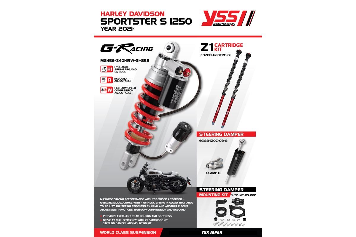 Sporster S 1250 '20- STEERING DAMPER BRACKET 1セット