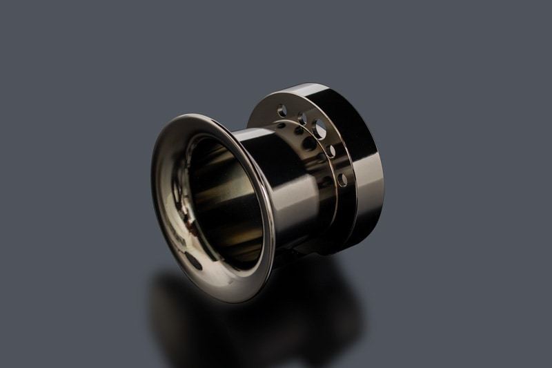 Billet Air Funnel for CR Carburetor (Aluminum, Short/45mm), Jet Black Plated, 1 pc.