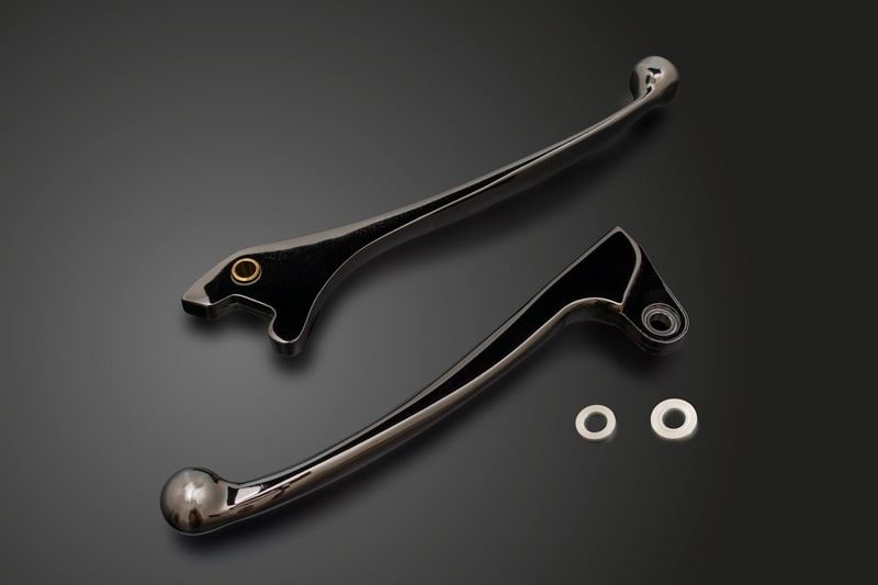 フィンガークラッチ＆ブレーキレバー Z1/Z2 7φ 漆黒メッキ 1セット