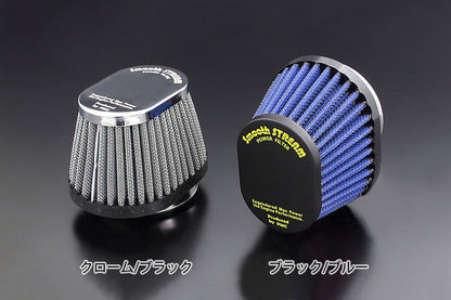 Air filter, black x black, oval type, mounting diameter 42Φ