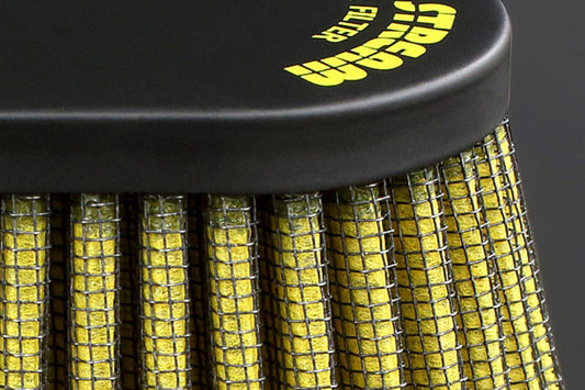 Air Filter Black x Yellow Oval Type Mounting Diameter 50mm