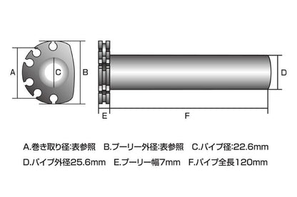 スロットルパイプ (A：巻取り径Φ32・B：プーリ径41mm) φ32 1個
