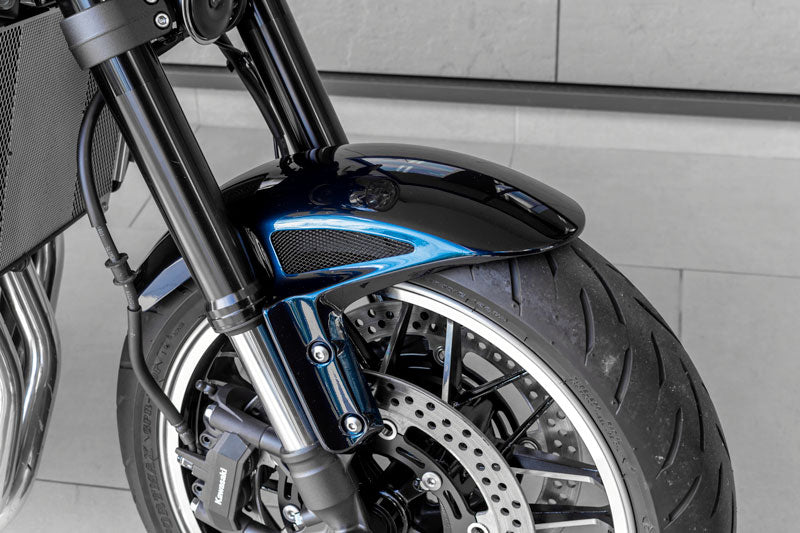 フロントフェンダー FRP ブラックメッシュ キャンディートーンブルー Z900RS