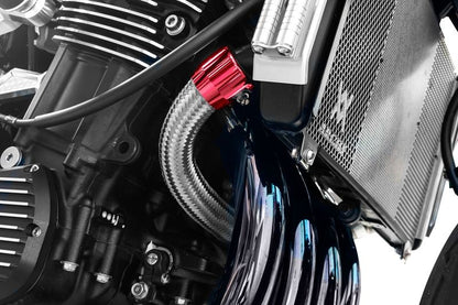 [EARL'S ECON-O-FIT Limited Edition] Red Stainless Steel Mesh Radiator Tube Set ver.2 for Z900RS/CAFE '21- (2 tubes)