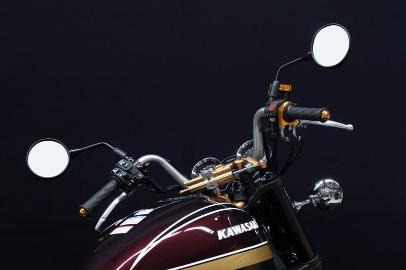 Z900RS専用 ハンドルバー ARCHI-YBシボリ ゴールド +30mmクラッチワイヤー付き	 内径13.5Φ 奥行き約80mm 1セット