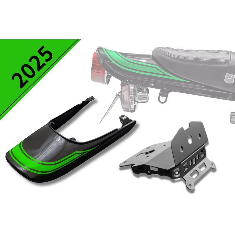 アイアンフェンダーレスキット+ロングテールカウルセット メタリックディアブロブラック × キャンディライムグリーン Z900RS 2025年