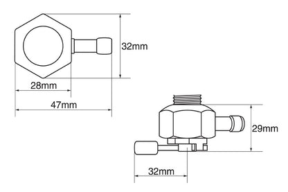 シングルアウト リザーブ付き 4000シリーズ 1/4\"NPT 燃料コック