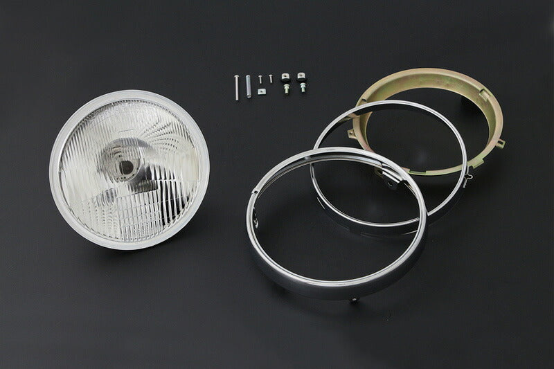 Convex Series Headlight for Old Kawasaki Models, with Chrome Case & Rim - Z1/Z2, Z750/900/1000, Z750FX1/Z1000MK2, Z1R-1