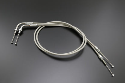 Stainless Steel Mesh Throttle Cable for Z1R-series Continental Handle Specification, 90cm Cable Length. Fits Z1/Z2, Z750/900/1000, Z750FX1/Z1000MK2, Z1R-1/2.