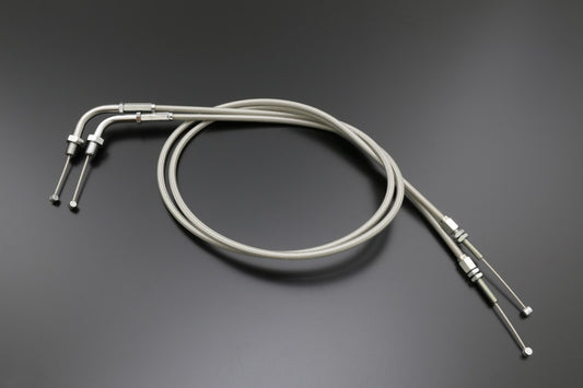 Stainless Steel Mesh Throttle Cable for Z1R-series Continental Handle Specification, 90cm Cable Length. Fits Z1/Z2, Z750/900/1000, Z750FX1/Z1000MK2, Z1R-1/2.