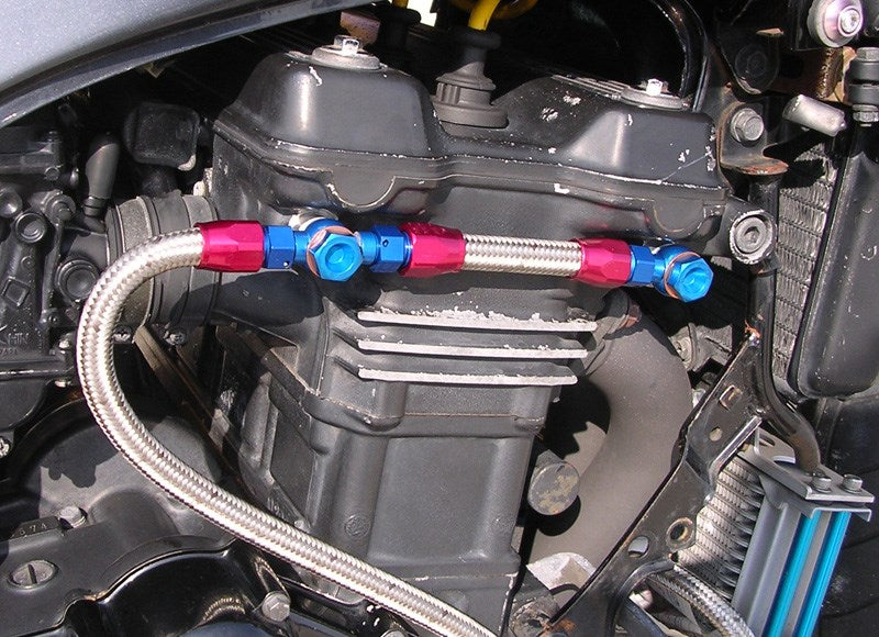 Cylinder Head Bypass Kit, Straight/Rear Exit, Blue/Red - GPZ900R