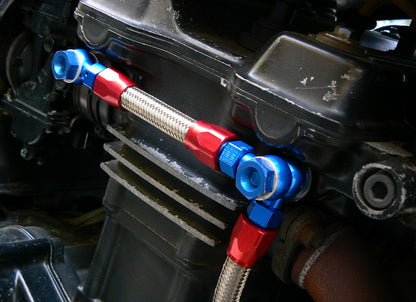 Cylinder Head Bypass Kit, Straight/Rear Exit, Blue/Red - GPZ900R
