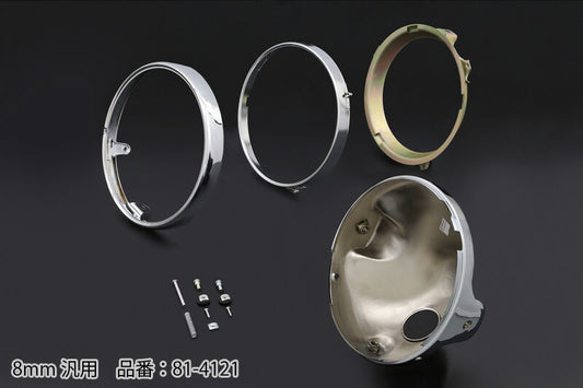 Headlight Rim & Case Set - Chrome Headlight Case with 8mm Universal Case