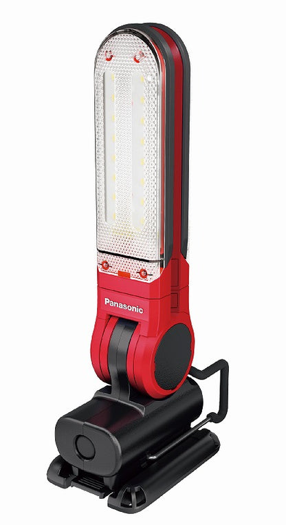 工事用充電LEDマルチライト 7.2V マグネットベース付 125×257×49mm 赤 レッド