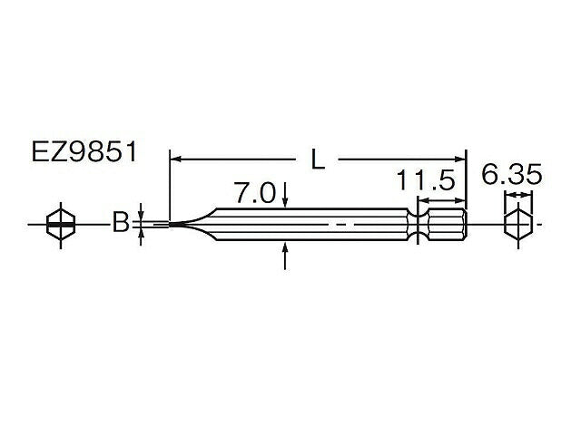 ドライバー ビット (-) 6.35X50 2ホン
