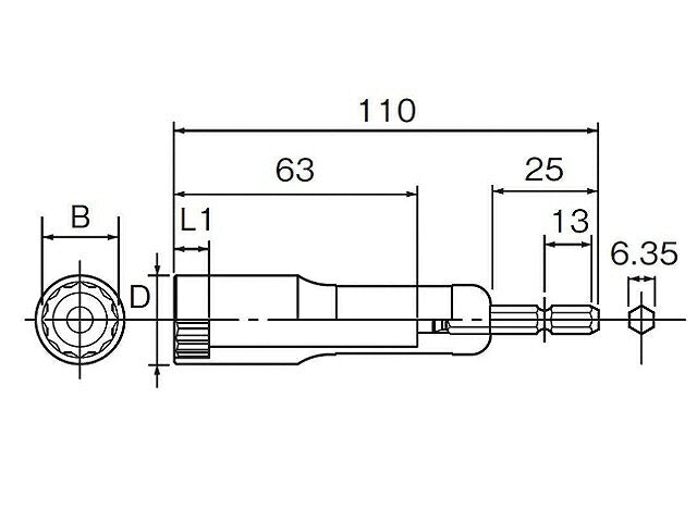 ヘグザゴンソケット 深穴タイプ 19MM