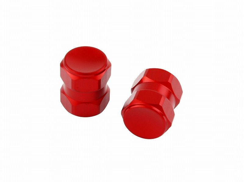 HEX2 Air Valve Cap, Red, 2-Pack, for Tires