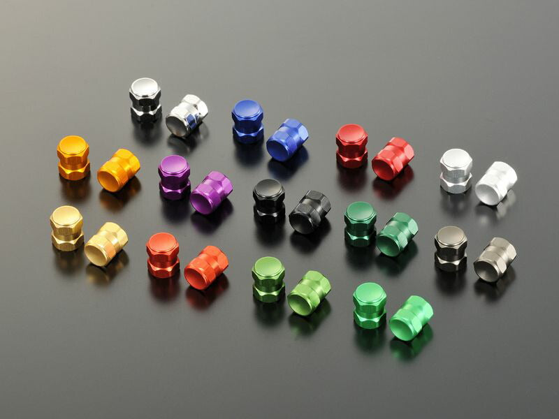 000 HEX2 Air Valve Caps, Chrome, 2 pcs, for Tires