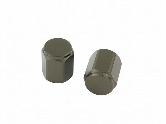 ヘックスエアーバルブキャップ プレーンタイプ チタン 2個入 タイヤ用