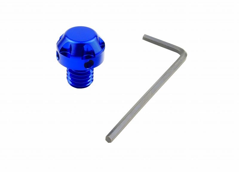 Nasa Type Mirror Hole Cap Blue M8/Reverse Screw
