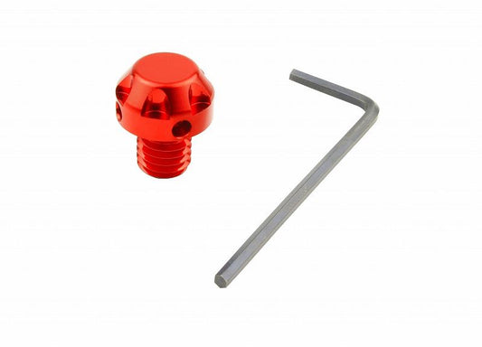 Nasa Type Mirror Hole Cap Red M8/Reverse Thread